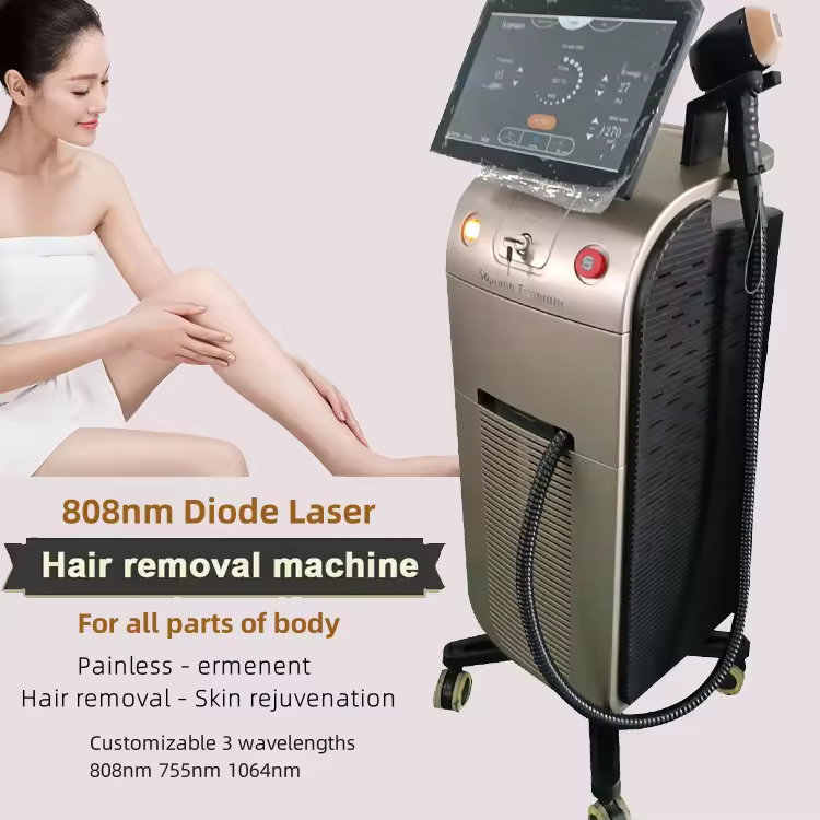 Most popular laser diodo hair removal 3 in 1 triple wavelength 755 808 1064nm diode lazer hair removal machine