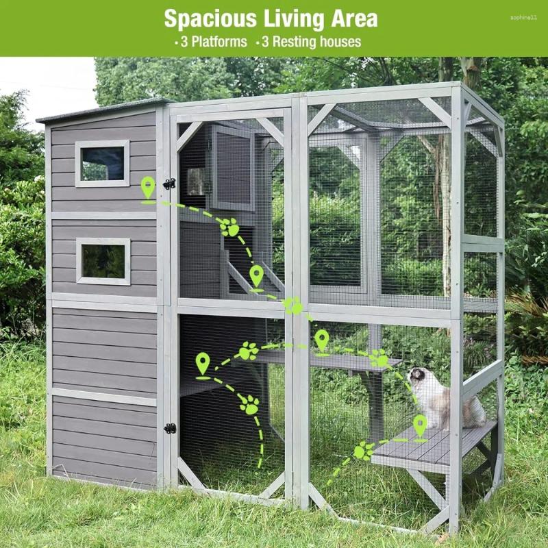 Update Cat Carriers Outdoor Indoor House Cage Large Catio Kitty Enclosures Walk In Condo Playpen -Super 77