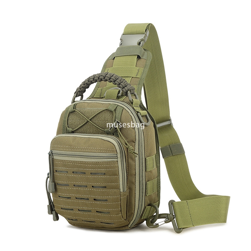 Sports outdoor tactical camouflage chest bag molle laser crossbody bag military fan hanging bag manufacturers direct supply