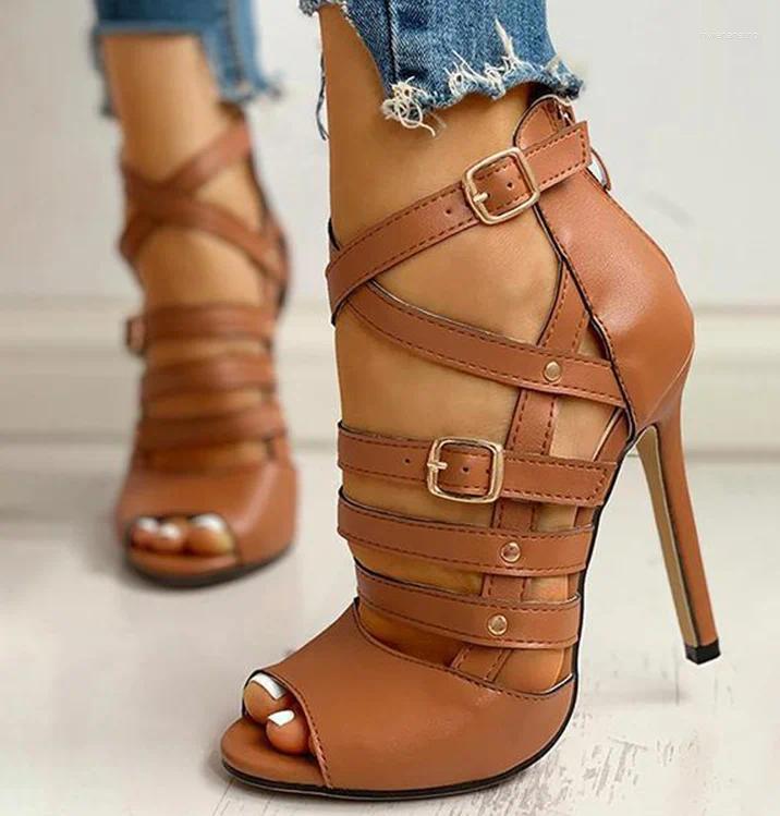 Dress Shoes Designer Sandals Zapatos De Mujer 2024 High Heels Fashion Summer Sexy Stiletto Peep Toe Wedding Party For Women Pumps FV96