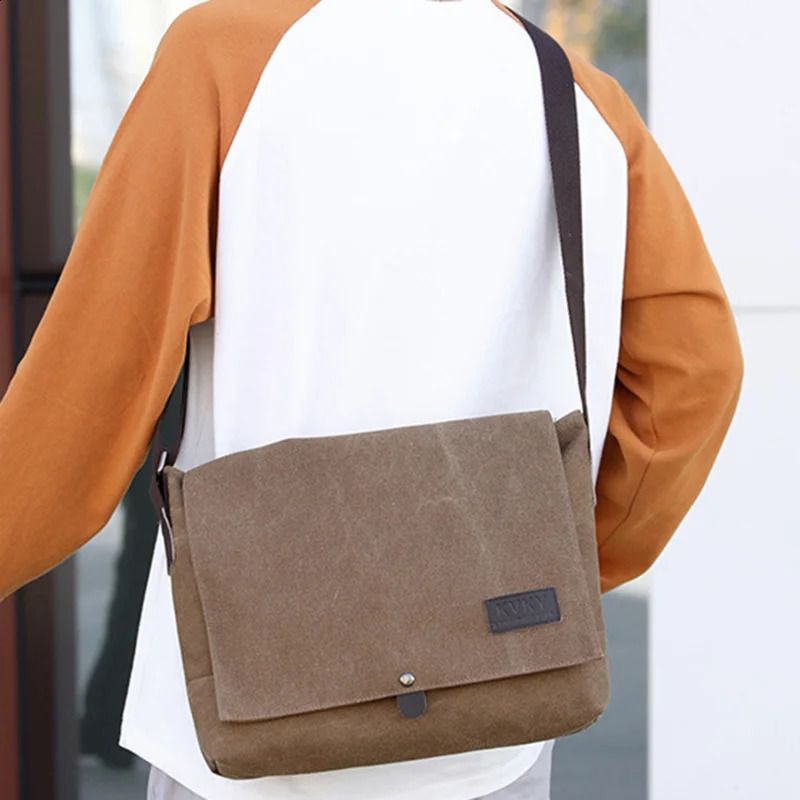 Men Bags Male Canvas Shoulder Unisex Crossbody Messenger Large Retro Satchels for Travel Envelope Briefcase Tote 240723