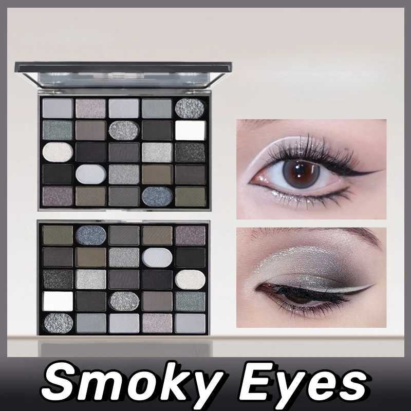 Black Smoky Eyeshadow Makeup Palette Dark Grey Smokey Eyeshadow for Goth Makeup Glitter Eye Makeup Palette Pigments Eye Shadow W250520
