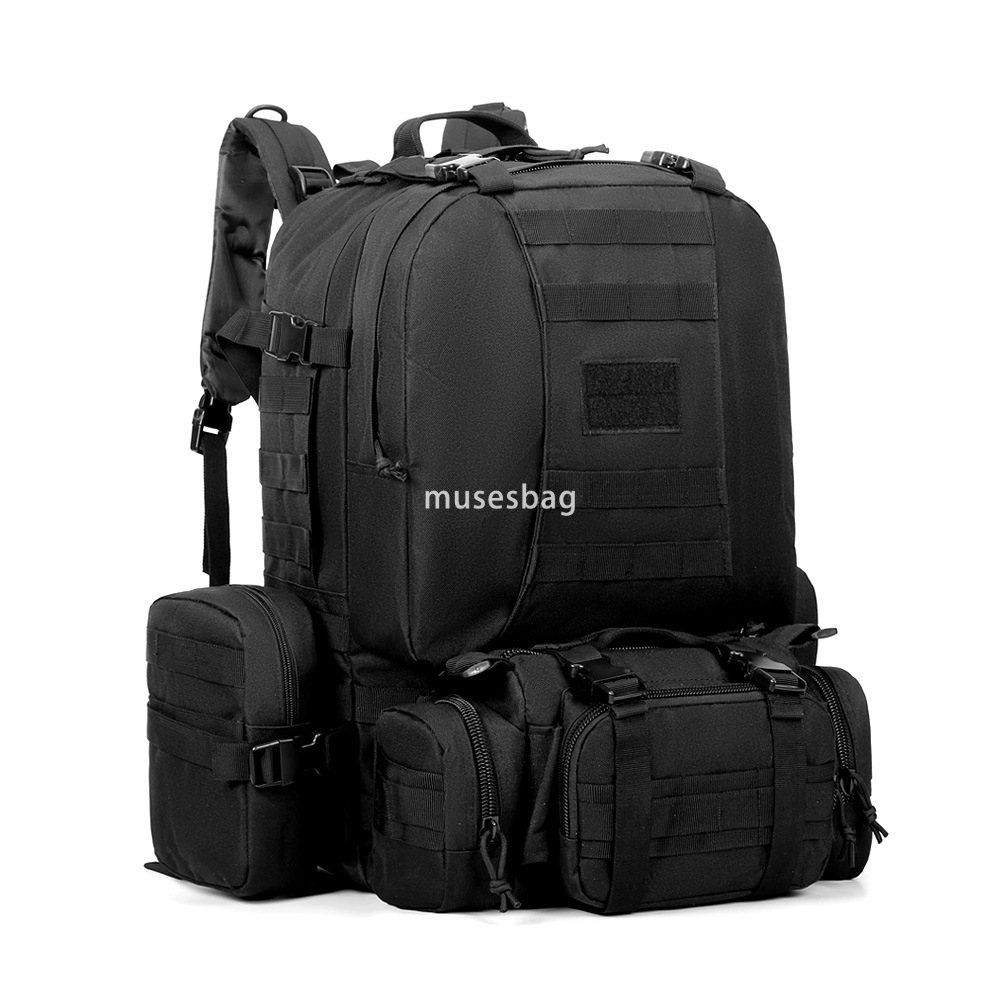 New color button outdoor combination backpack army camouflage tactical camping backpack large capacity Oxford cloth mountaineering