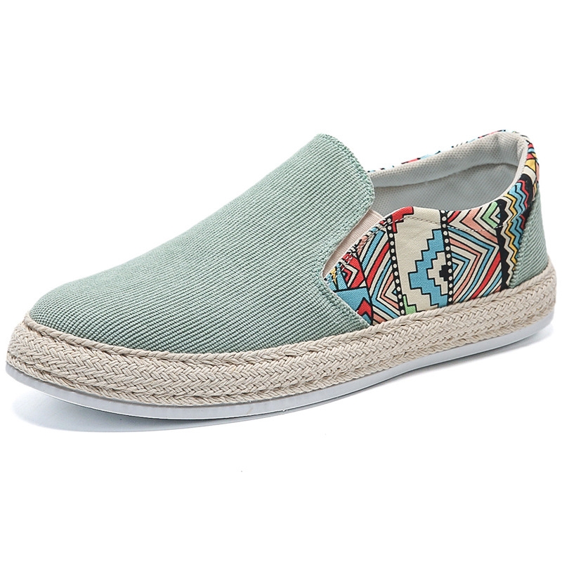 Men S Ddmysports Casual Corduroy Low Cut Fisherman Canvas Board One Foot Lazy Cloth Trendy Men Shoes Outdoor Shoes hoes hoes