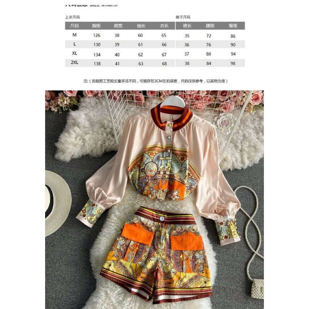 Business Affairs Set New Womens Chic Spring Outfit Floral Short Printed Shirt Skirt Two-piece Set Chiffon Floral Dress Sexy Dress Sexy Bifurcated SKIN