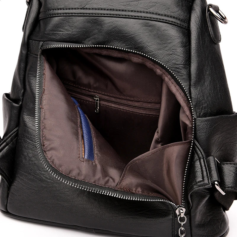 Women Soft Leather Backpacks Vintage Anti-Theft Female Shoulder Bags Sac a Dos Casual Travel Ladies Bagpack Mochilas School Bags 240723
