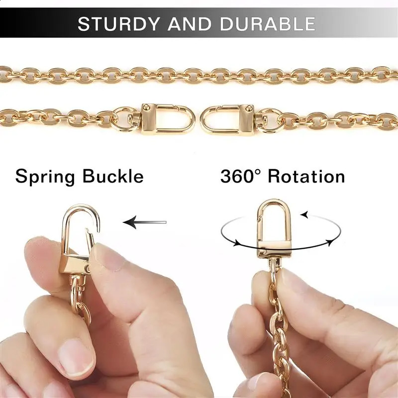 100/120CM Metal Bag Chain For Women Shoulder Bag Chain Bag Chain Gold Silver Strap Crossbody Bag Parts Belt Chain 240723
