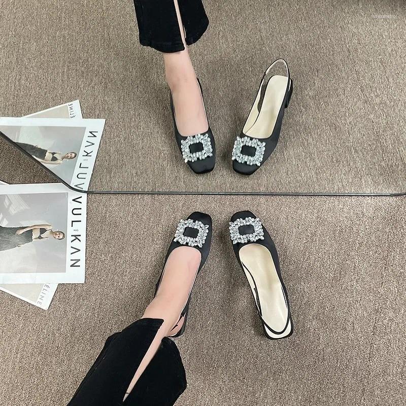 Dress Shoes Crystal Mid Heels Women Sandals Party Summer Chunky Slippers Designer Sexy Pumps Fad Flip ps Woman
