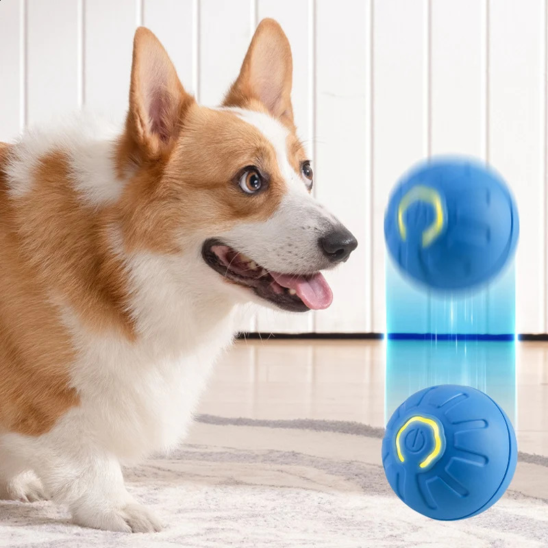 Dog Toys Intelligent Gravity Jump Ball Rechargeable BiteResistant Rolling Cat And Interactive Pet 240722