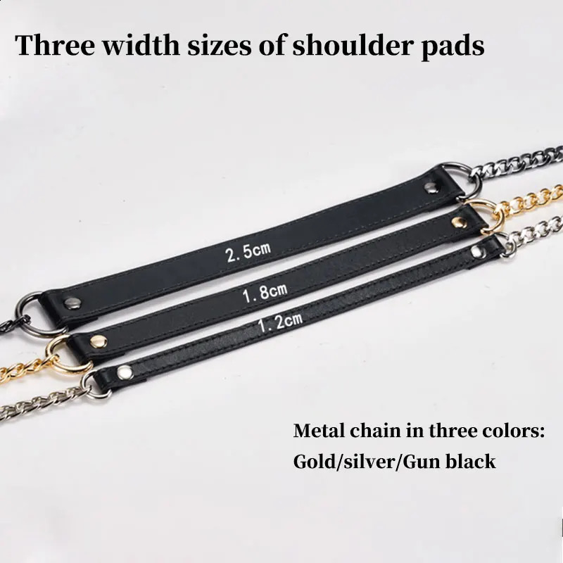 High Quality Bag Chain Strap Leather Shoulder Pad Chain Strap Handbag Handle Shoulder Strap Replacement Chains Bags Accessories 240723