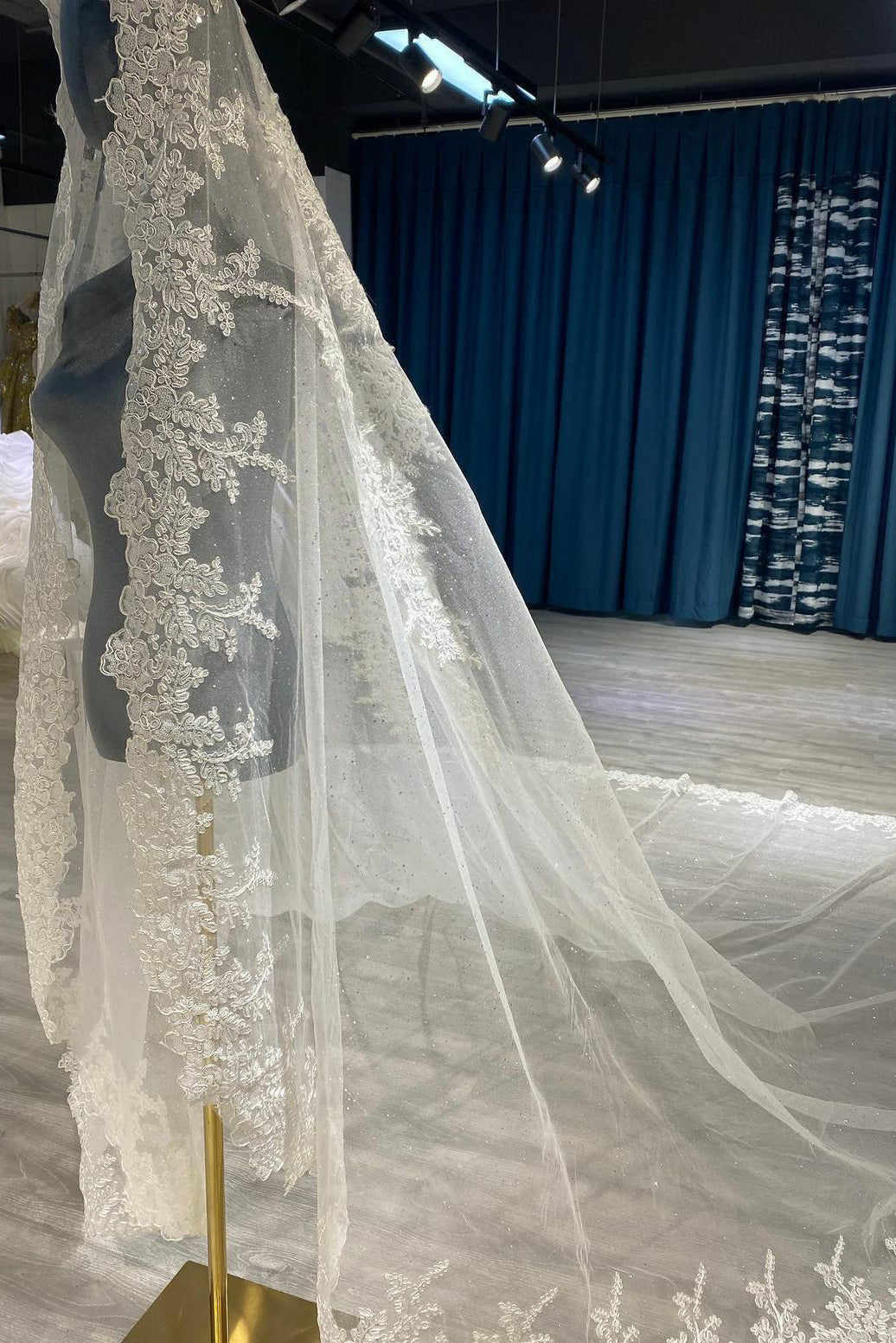 Shiny Wedding Veils Sequined One Layer Champagne White Ivory 3M Length Bridal Veil Custom Made Luxury Sprkling Long Head Dresses