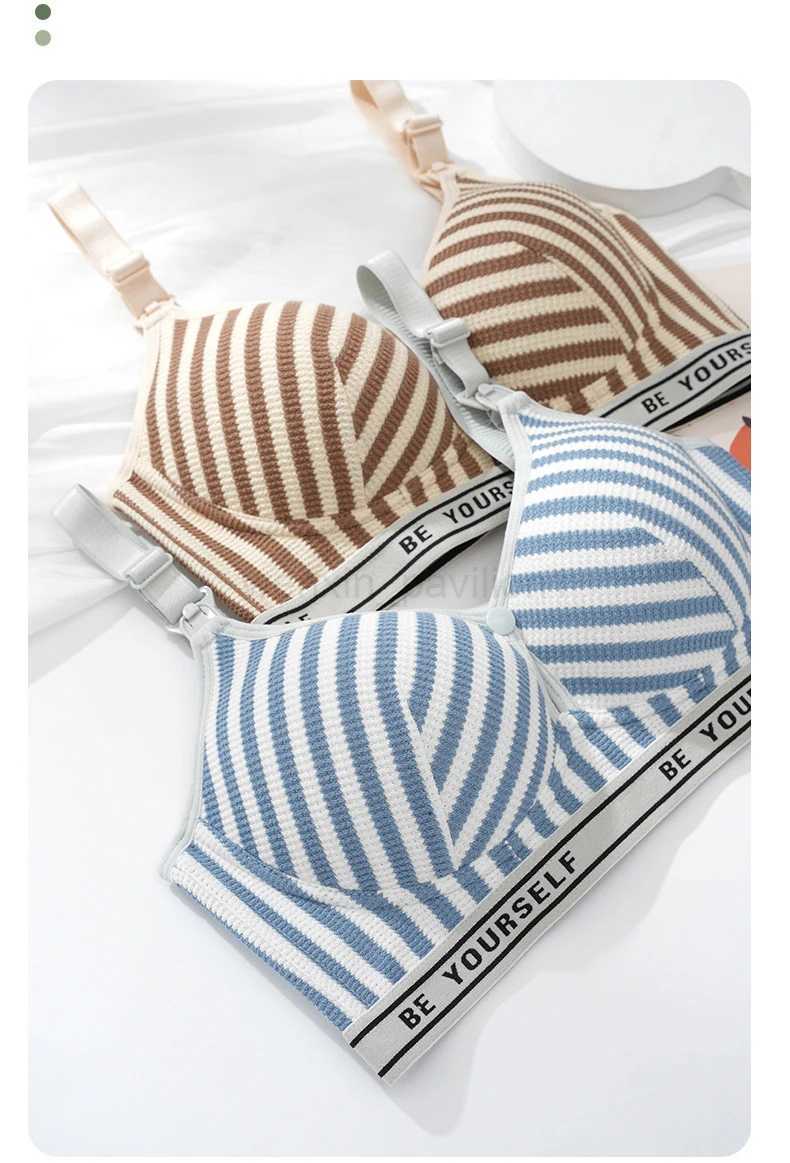 Comfortable Stripe Bras Maternity Nursing Bra for Feeding Nursing Underwear Clothes for Pregnant Women Soutien Gorge AllaitementXJ240724