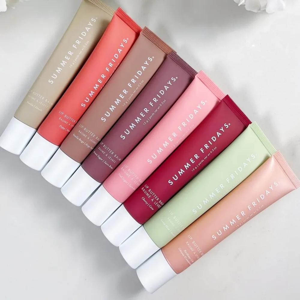 4pcs Summer Fridays Lip Butter Balm Moisturizing Smooth Soft Lips Cosmetics Pink Sugar Vanilla beige sweet mint cherry birhtday cake Hot cocoa 15g Makeup Top Quality