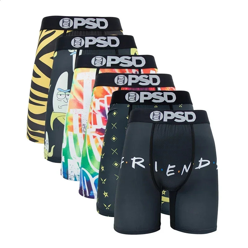 6Pcs Fashion Printed psdslys Men Underwear Boxer Cueca Male Pantiesy Lingerie Men Underpants Boxer psdity men desiner Briefs Sexy S-XXL Mens Boxers Trunks d56