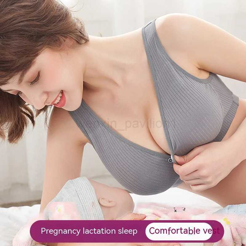 Cotton Nursing Bra Maternity Thin Section Undershirt Breastfeeding Underwear Without Steel Ring Front Open Buckle Breathable PosXJ240724