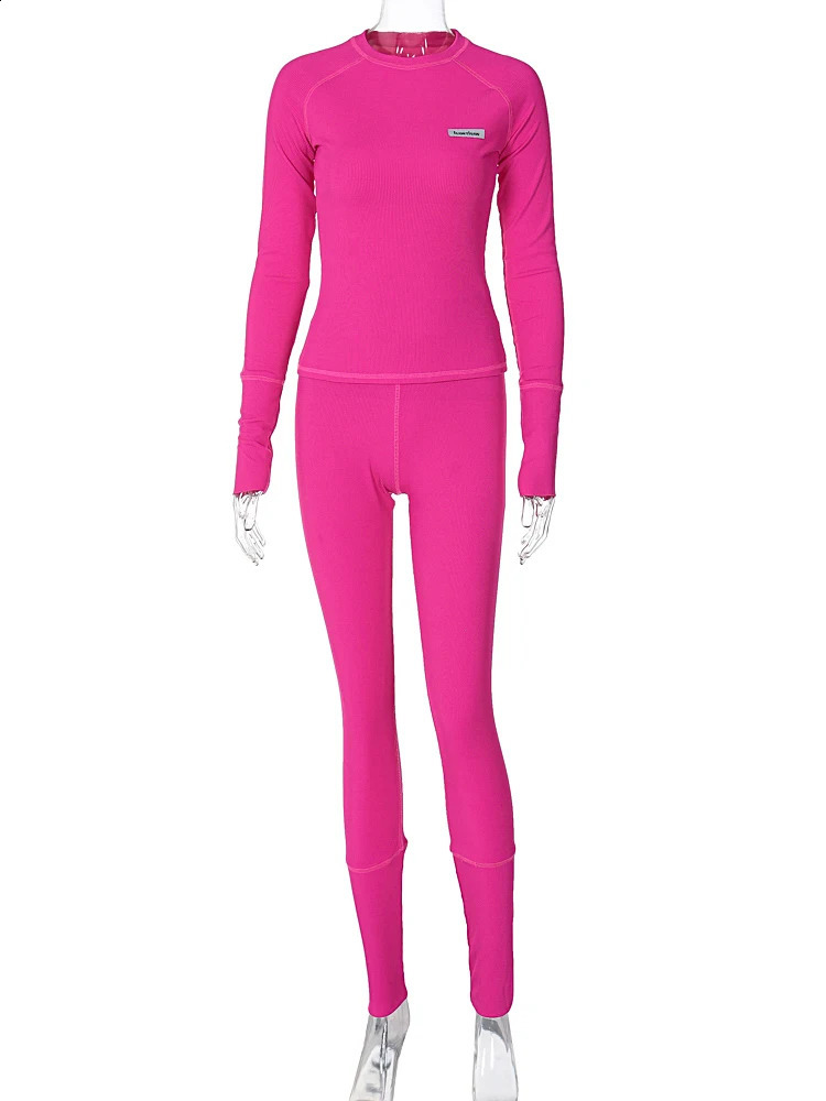 Hawthaw Women Autumn Winter Long Sleeve Tops Long Pants Two Piece Matching Sets Outfits Wholesale Items For Business 240718