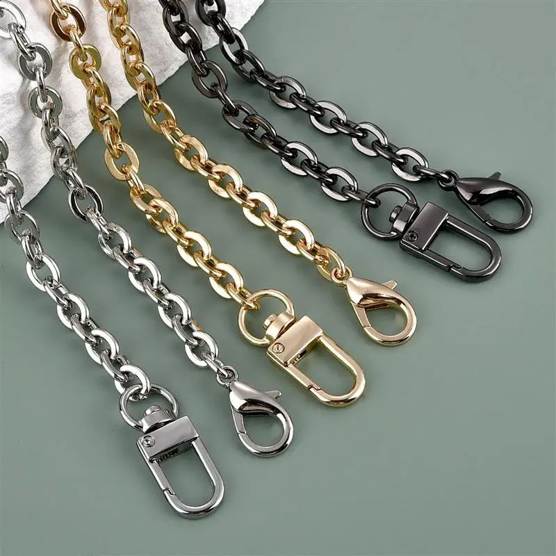 100/120CM Metal Bag Chain For Women Shoulder Bag Chain Bag Chain Gold Silver Strap Crossbody Bag Parts Belt Chain 240723