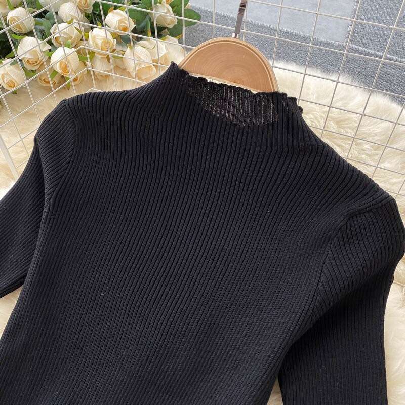 Autumn Knitted Short Sleeved Top, Heavy-duty Beaded Slim Fit, Versatile Mesh Skirt, Temperament Two-piece Set Short Temperament Waist Loose Novelty SK