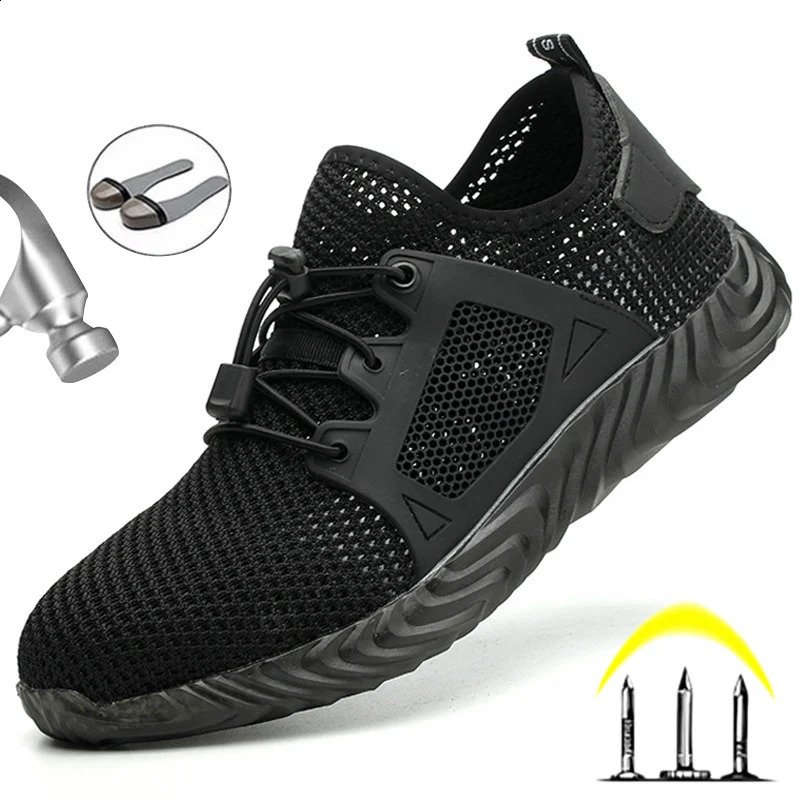 Drop Safety Shoes Men for Work Sneaker Mens Work Shoes Steel Toe Protection Shoes Lightweight Breathable Work Shoes Men 240718