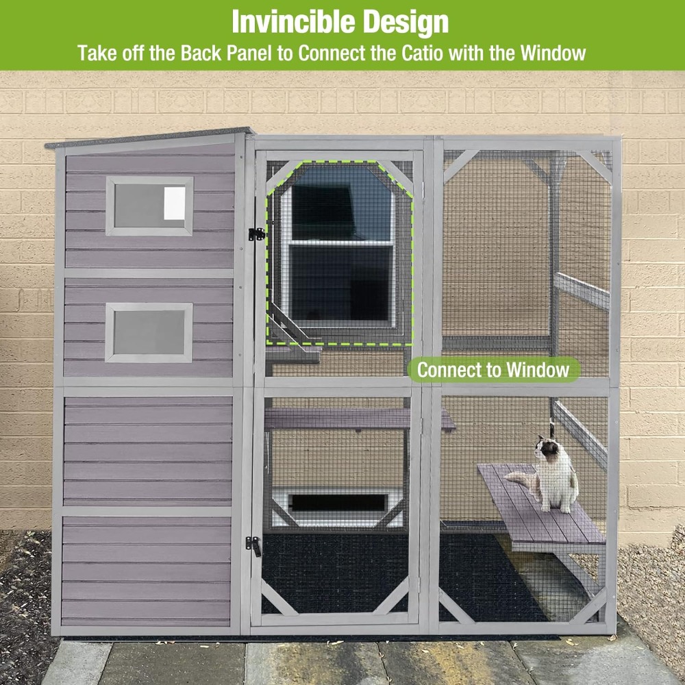 Update Cat Carriers Outdoor Indoor House Cage Large Catio Kitty Enclosures Walk In Condo Playpen -Super 77