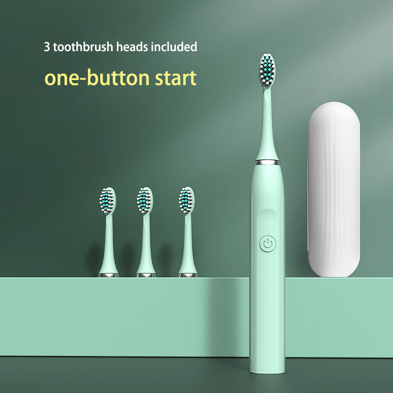 Sonic Electric Toothbrush for Adults Children Ultrasonic Automatic vibrator Whitening IPX7 Waterproof 3 Brush Head battery type F618-17
