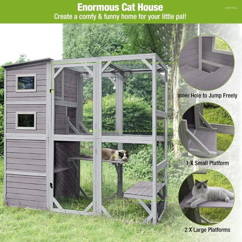 Update Cat Carriers Outdoor Indoor House Cage Large Catio Kitty Enclosures Walk In Condo Playpen -Super 77