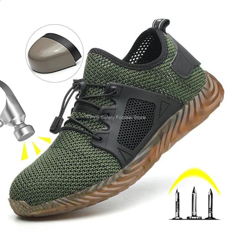 Drop Safety Shoes Men for Work Sneaker Mens Work Shoes Steel Toe Protection Shoes Lightweight Breathable Work Shoes Men 240718