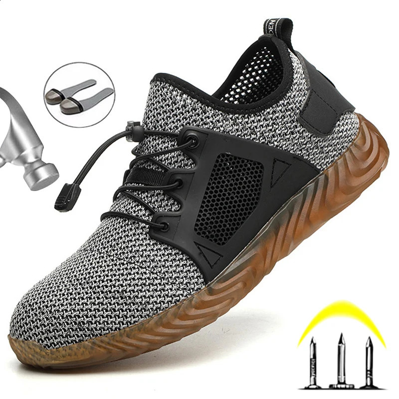 Drop Safety Shoes Men for Work Sneaker Mens Work Shoes Steel Toe Protection Shoes Lightweight Breathable Work Shoes Men 240718