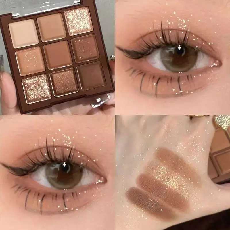 9/18/35 Colors Eyeshadow Palette With Makeup Mirror Pearlescent Matte Glitter Shimmer Pigment Nude For Lasting Eye Shadow W250520