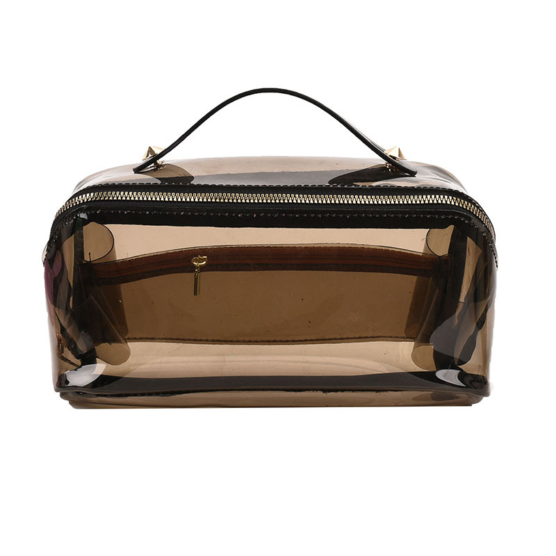 Tote bag 2024 Korean version of the handheld cosmetic bag female large-capacity fashion advanced sense of portable travel wash bag transparent storage