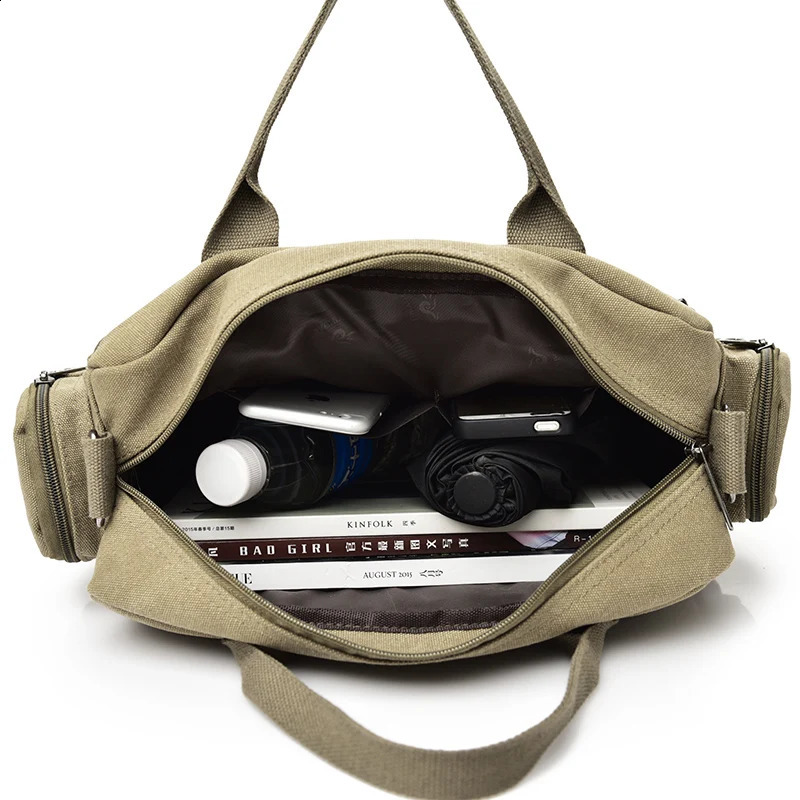 Mens cross bag mens canvas shoulder messenger travel handbag 240808