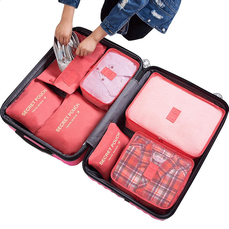 167PCS Set Travel Storage Bag Large Capacity Suitcase Storage Luggage Clothes Sorting Organizer Pouch Case Shoes Packing Cube 240723