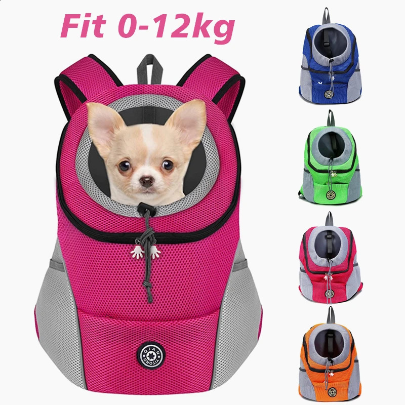 Dog Pet Backpack Travel Bag Front Pack Breathable Adjustable with Safety Reflective Strips for Hiking Outdoor Cats 240724