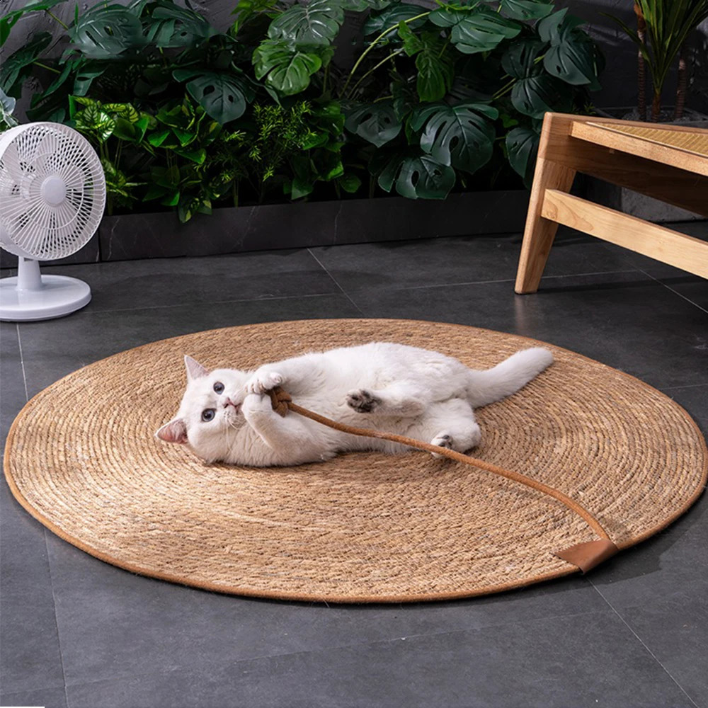 Vine-woven Cat Bed Sleeping Pad Cannot Catch The Slag And Grab The Basin. Scratching Post Sofa Mats Furniture Protector