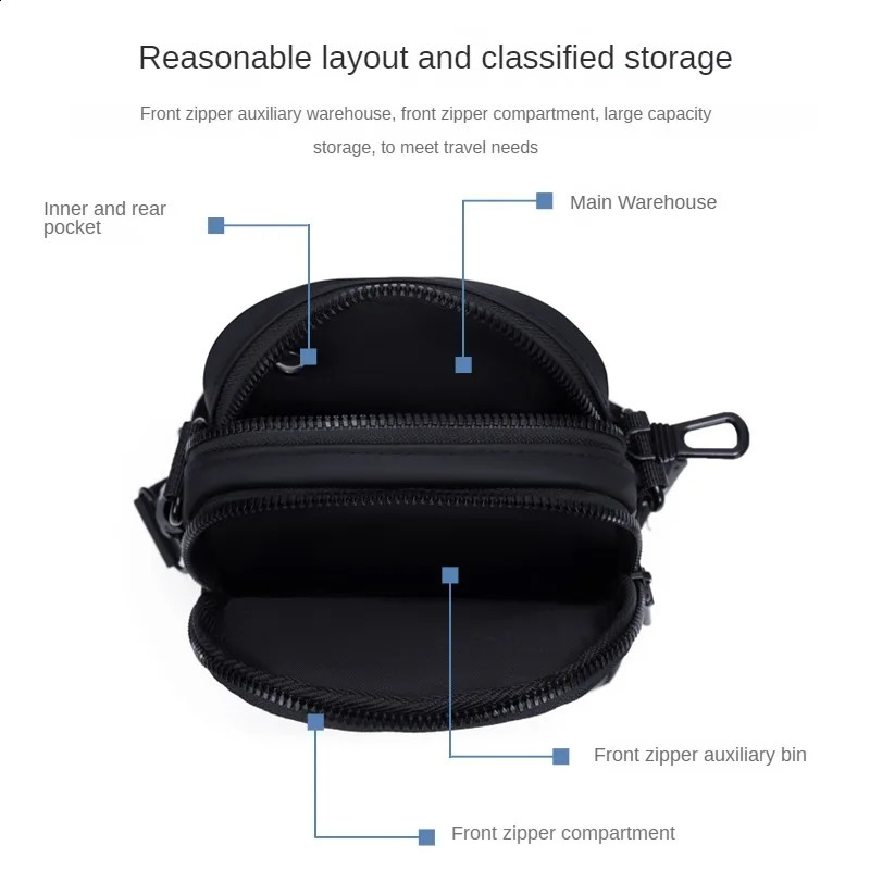 GOLF Mens Bag Single Shoulder Sports Crossbody Waterproof Oxford Canvas Fashion Small Backpack Label 240723