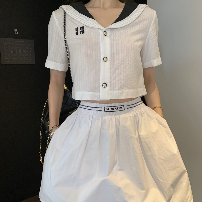 Womens Designer Short Sleeve Skirt Two Piece Set Luxury T-shirt M Logo Suits Summer Sweet Set Women Clothes DJD2407243