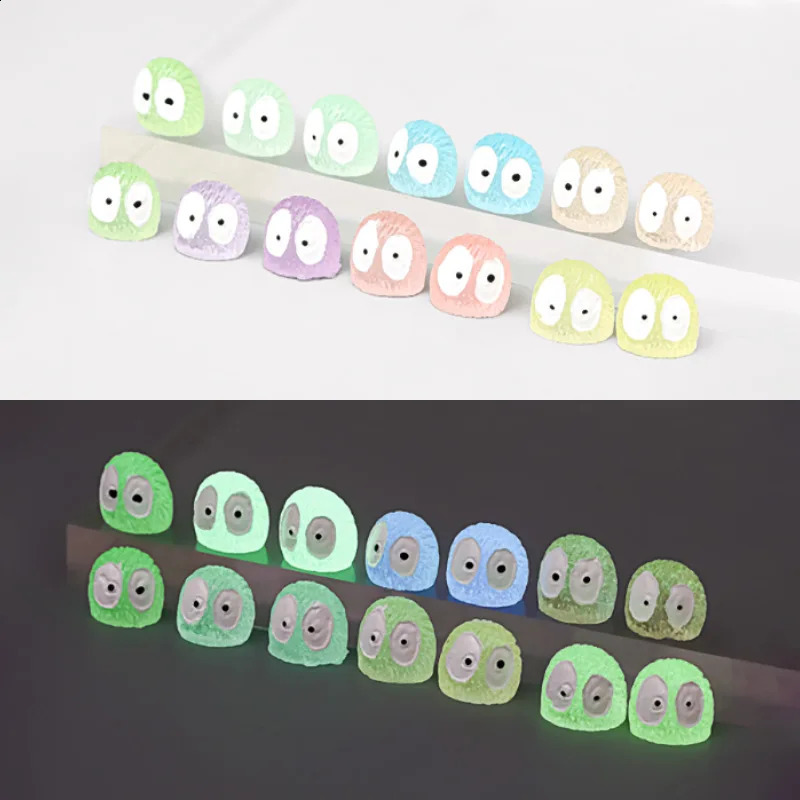 100 luminous Briquettes Elfs black ball mini home decoration Elf fairy garden DIY accessories desktop 240724