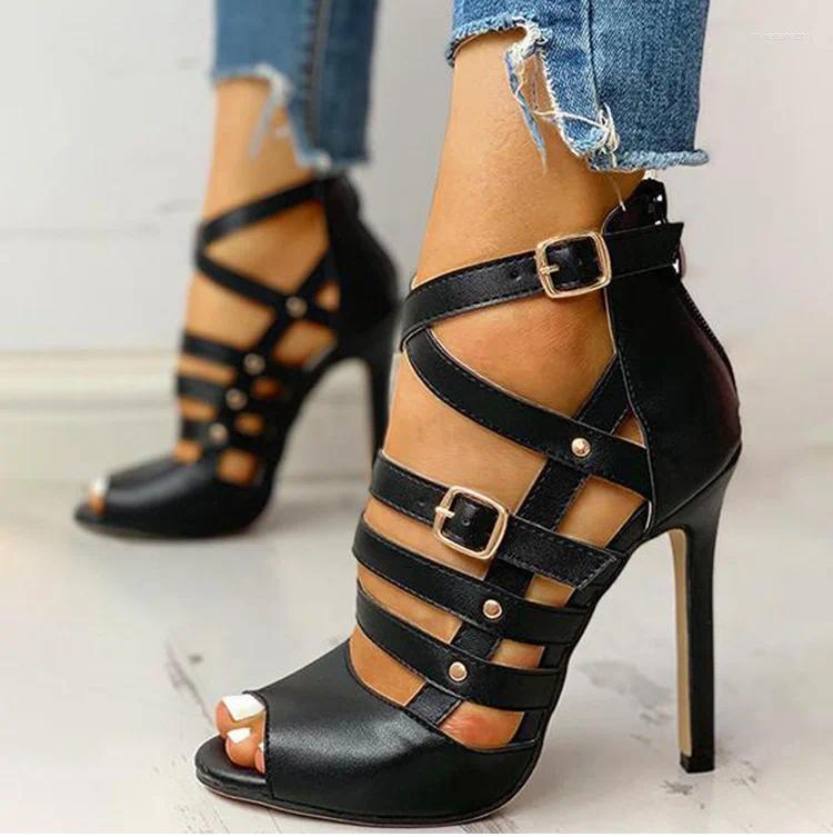 Dress Shoes Designer Sandals Zapatos De Mujer 2024 High Heels Fashion Summer Sexy Stiletto Peep Toe Wedding Party For Women Pumps FV96