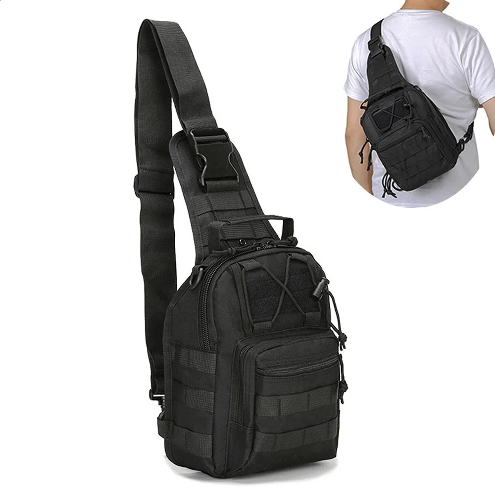 Men Cross body Sling Backpack Shoulder Chest Bag Travel Outdoor Sports Climb Tactical Military Nylon Male Side Messenger 240723