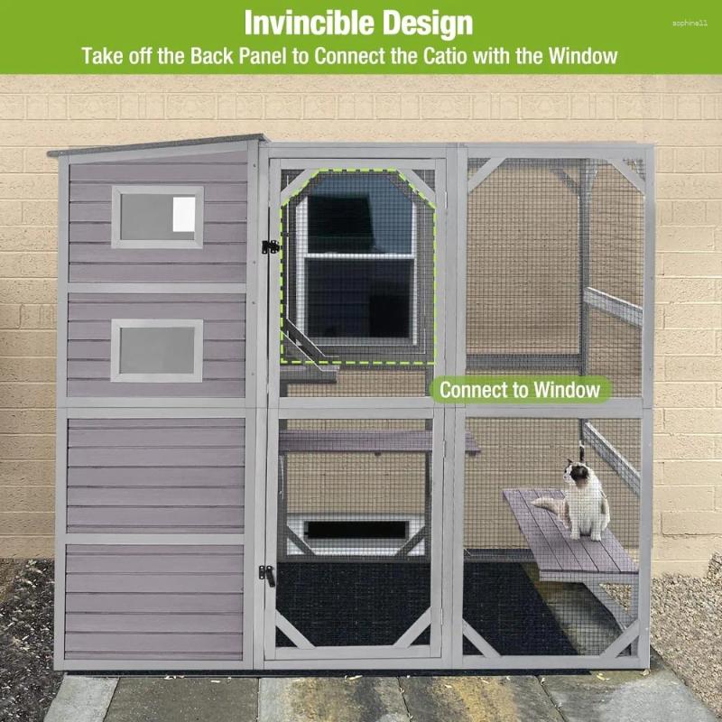Update Cat Carriers Outdoor Indoor House Cage Large Catio Kitty Enclosures Walk In Condo Playpen -Super 77