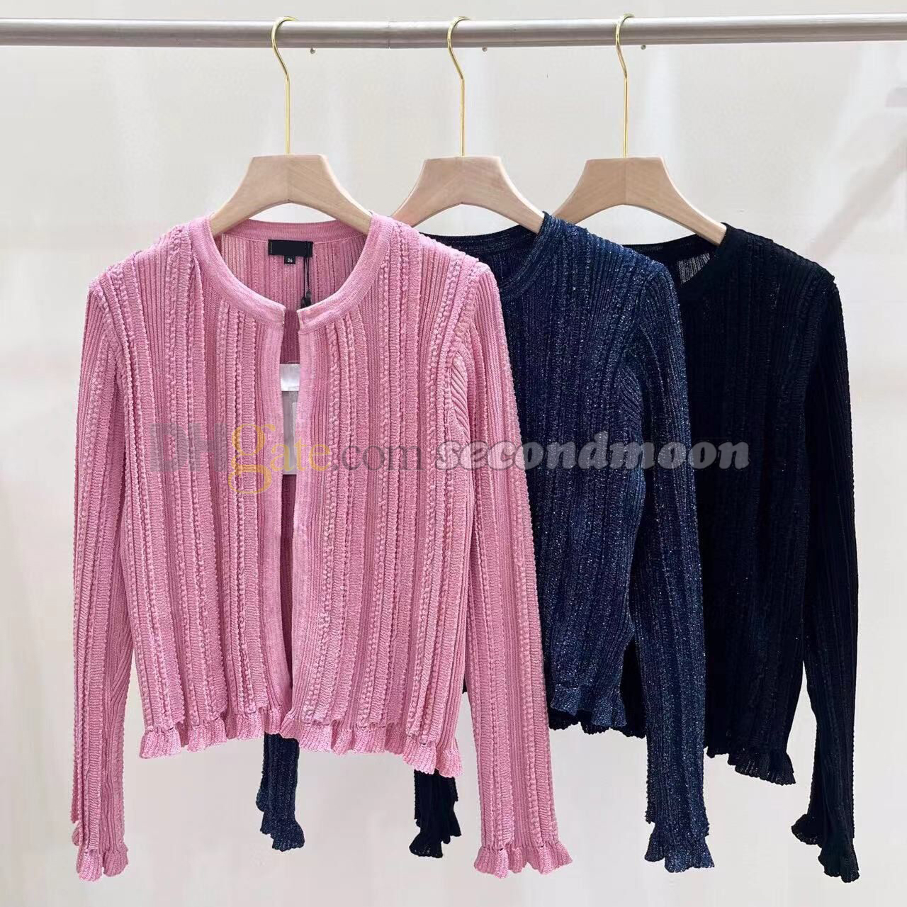 Sexy Hollow Knits Tops Women Designer Knitting Top Long Sleeve Knitted Tee Spring Autumn Knitwear