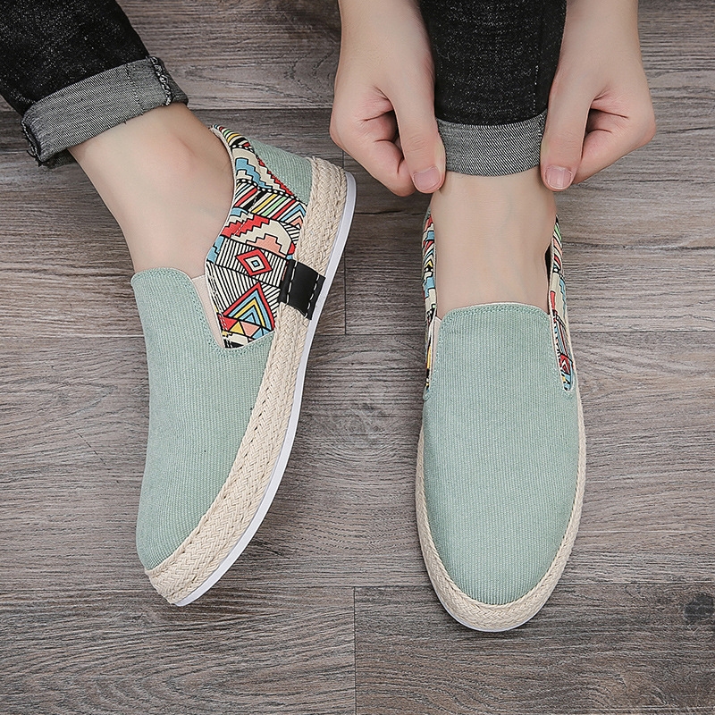 Men S Ddmysports Casual Corduroy Low Cut Fisherman Canvas Board One Foot Lazy Cloth Trendy Men Shoes Outdoor Shoes hoes hoes