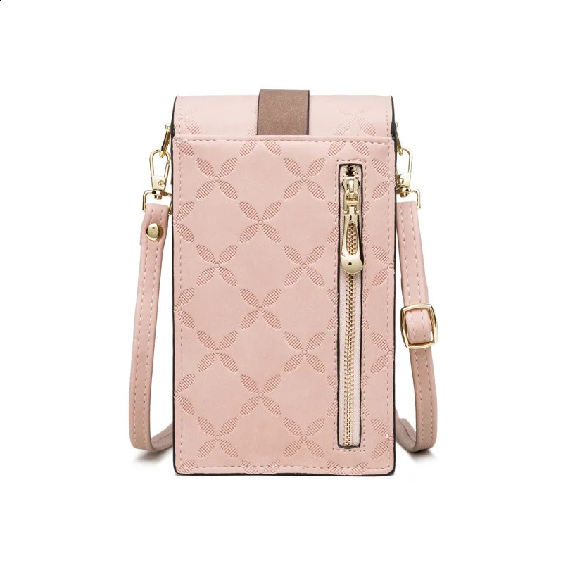 Women Wallet Flower Petals Plaid Small Shoulder Bag Messenger Flap Mobile Phone Pocket Purse Multi-Card Holder Handbag For Girls 240724