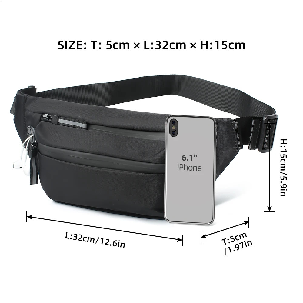 HcanKcan Mens Waist Bag Casual Large Bags Travel Fanny Packs Large Belt Pouch Phone Money Belt Pack Crossbody Bags for Womens 240724