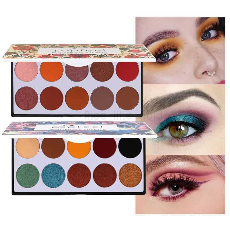POPFEEL 10 color eye shadow cosmetics matte eye shadow palette shimmer suit professional color pigment matte flash eye shadowW240730