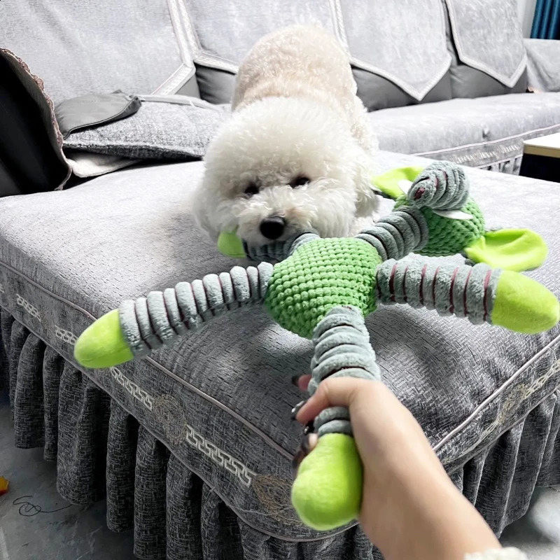Indestructible Large Dog Sound Squeaky Toys Animals Shape Pet Soft Plush Chew Molar Training Toy Puppy Bite Teeth Dental Toys 240723