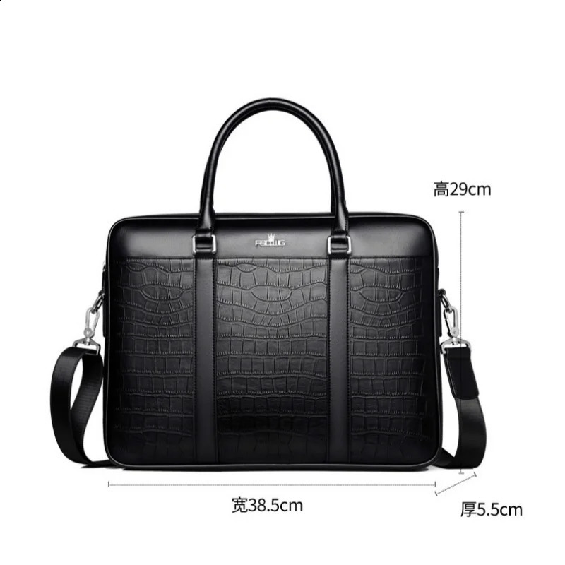 Fashion Men Business Briefcase Laptop Bag For Air DELL HP 14.1 Laptop Handbag For Man Pattern Leather Handbags 240723