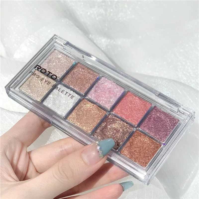 ROTO acrylic matte glitter 10 color eye shadow palette lasting shimmer eye shadow makeup palette naked smoke eye shadow pigmentW240730