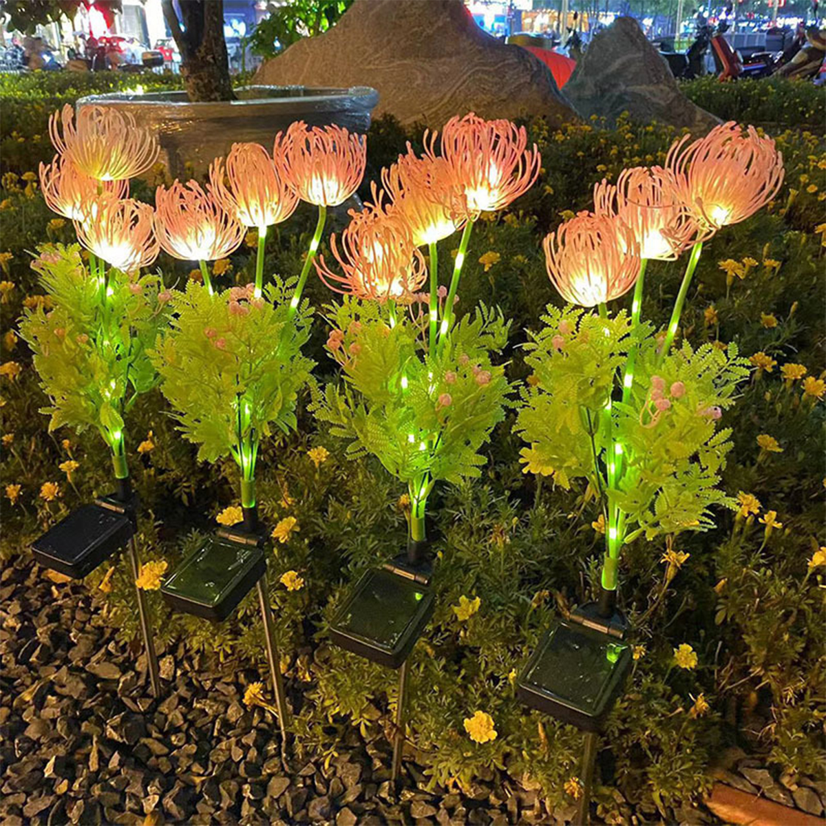 Solar Pisan flower new countryside plant flower light ground plug outdoor garden plug ground light led lawn light