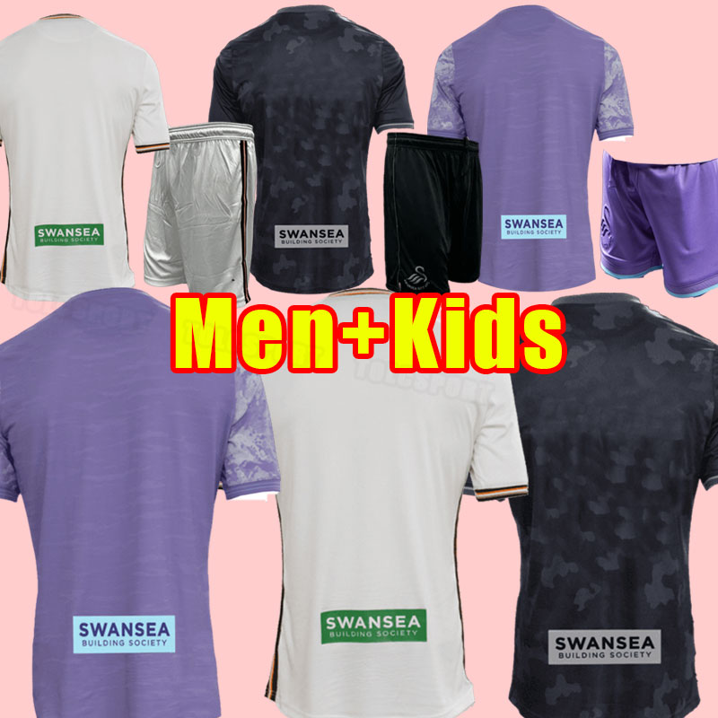 Swansea City 24/25 new shirt for the season OBAFEMI NTCHAM Kids Kit Soccer Jerseys PATERSON PIROE Home Away Football Shirts Short Child Suit Uniforms 2024 2025